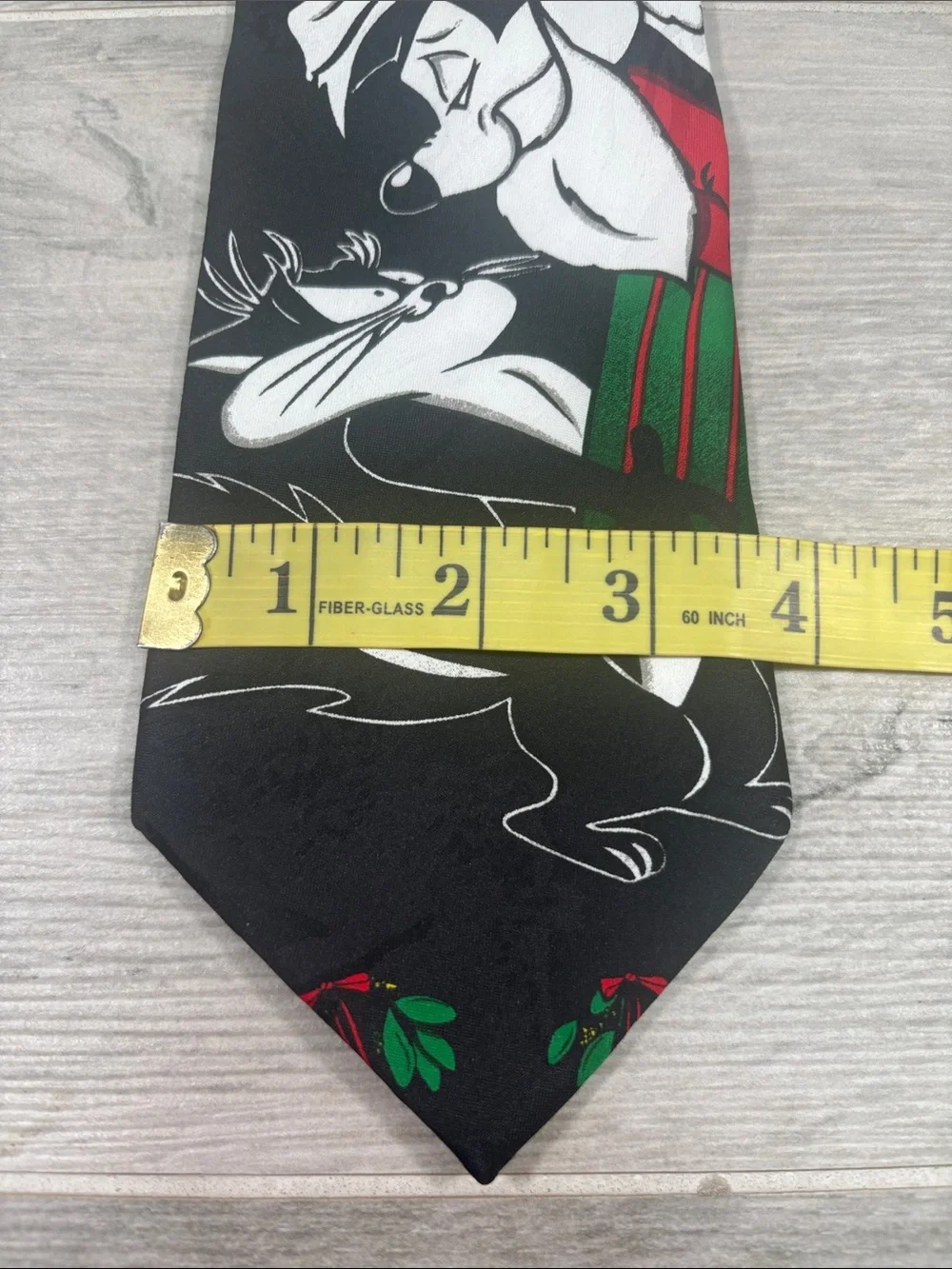 LOT OF 2 Vintage 90s Looney Tunes Neckties Taz Pepe Le Pew Christmas
